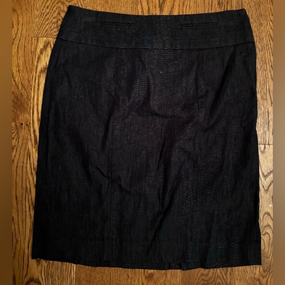 LOFT Womens Size 00P‎ Dark Wash Stretch Denim Slit Back Pencil Skirt